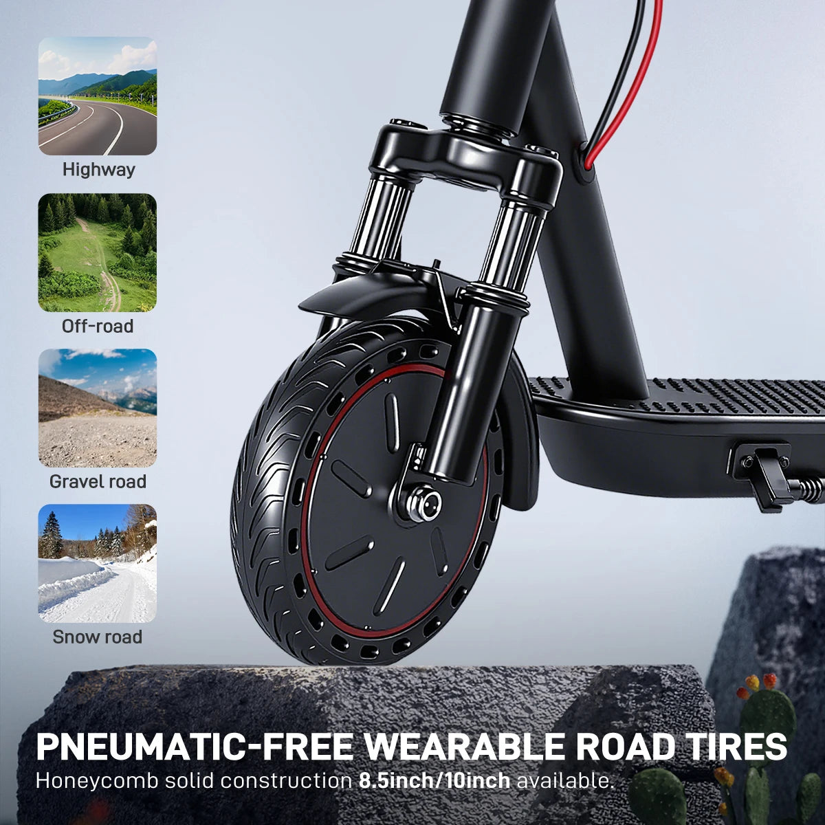 350W Electric Scooter 36V High Capacity Battery 10.4Ah Dual Shock Absorption 40km Max Rannge 8.5Inch Tyres Foldable Escooter