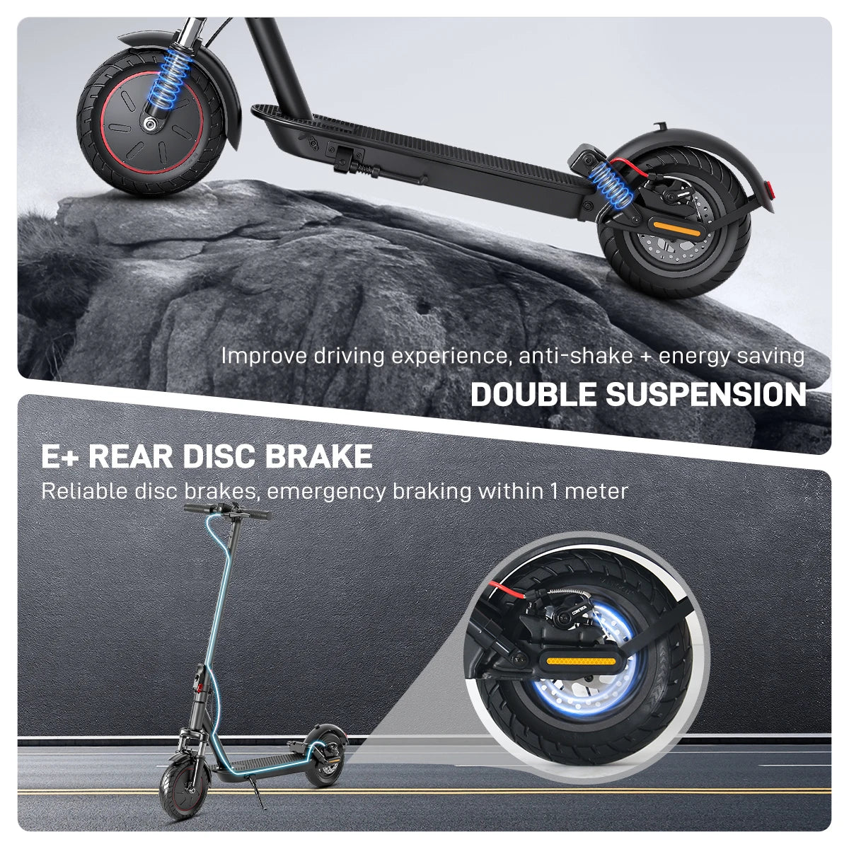 350W Electric Scooter 36V High Capacity Battery 10.4Ah Dual Shock Absorption 40km Max Rannge 8.5Inch Tyres Foldable Escooter