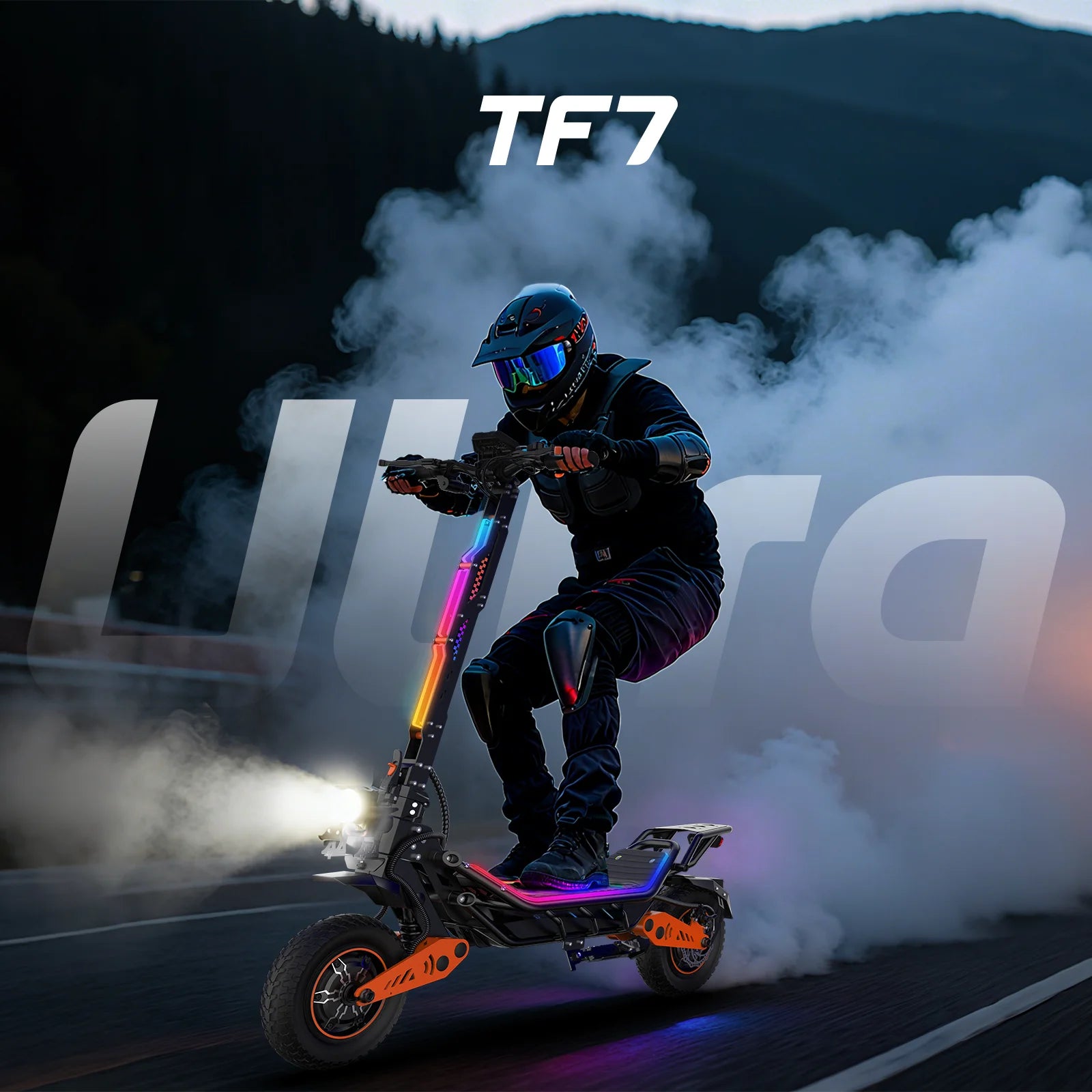 TOFUN TF7 Ultra Electric Scooter 60V 23.4Ah Max Speed 70km/h 75km Range 12'' Tire Dual Shock Absorbing Folding EScooter Adults