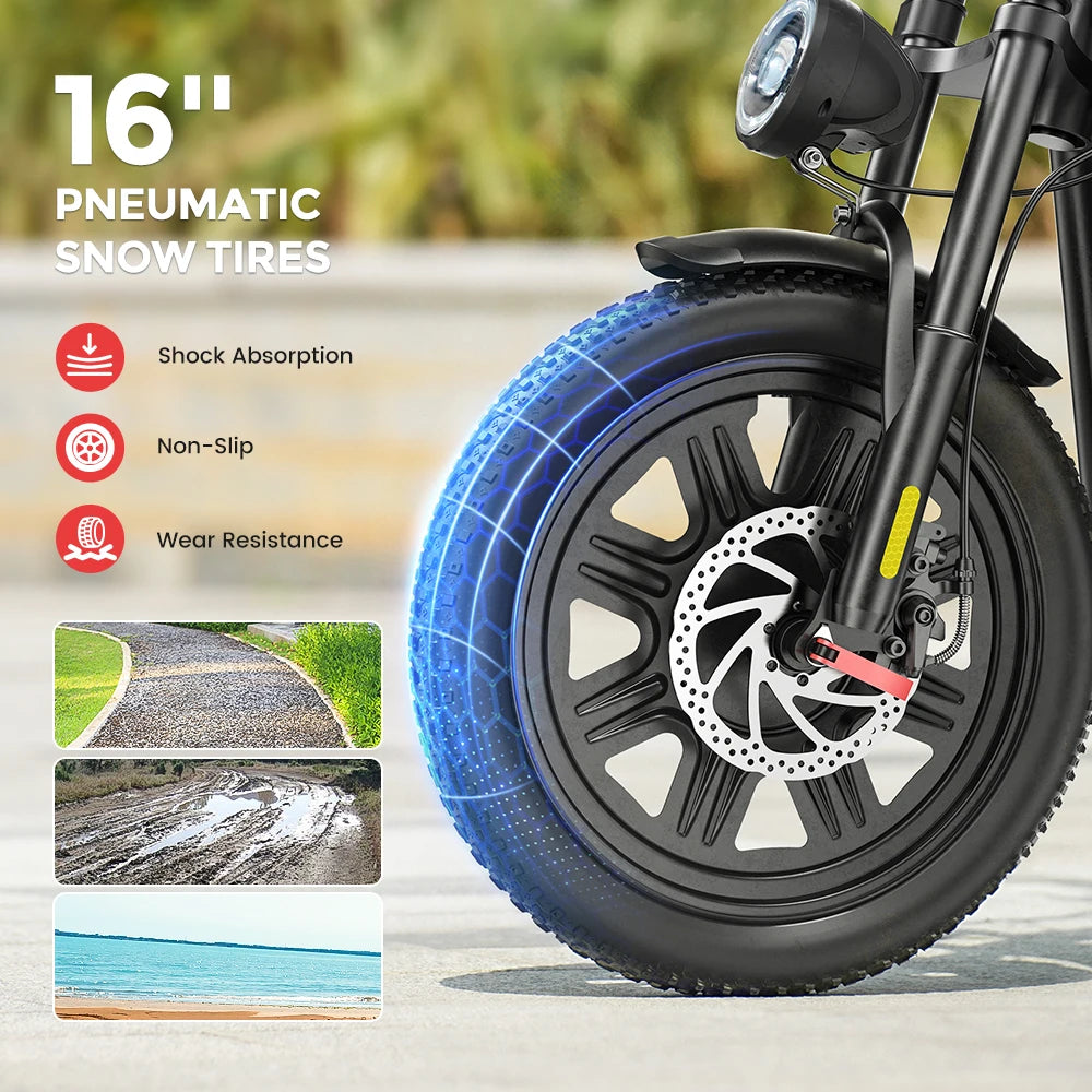 iScooter F7 48V 1000W E-Scooter 45km/h 72km Range App Control 16" All-Terrain Tires Foldable Rear Basket Perfect Grocery Helper