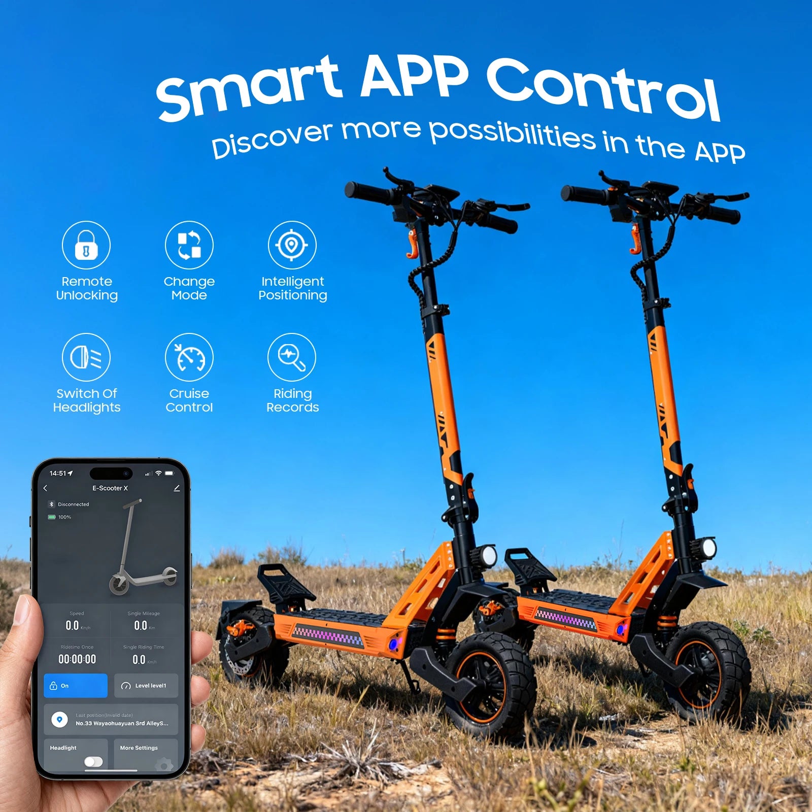 TOFUN TF3 PRO Electric Scooter 1200W with APP speed Maxi 50 km/h autonomy 40-50km 48V 15.6Ah tires 10 inch 4 Modes foldable