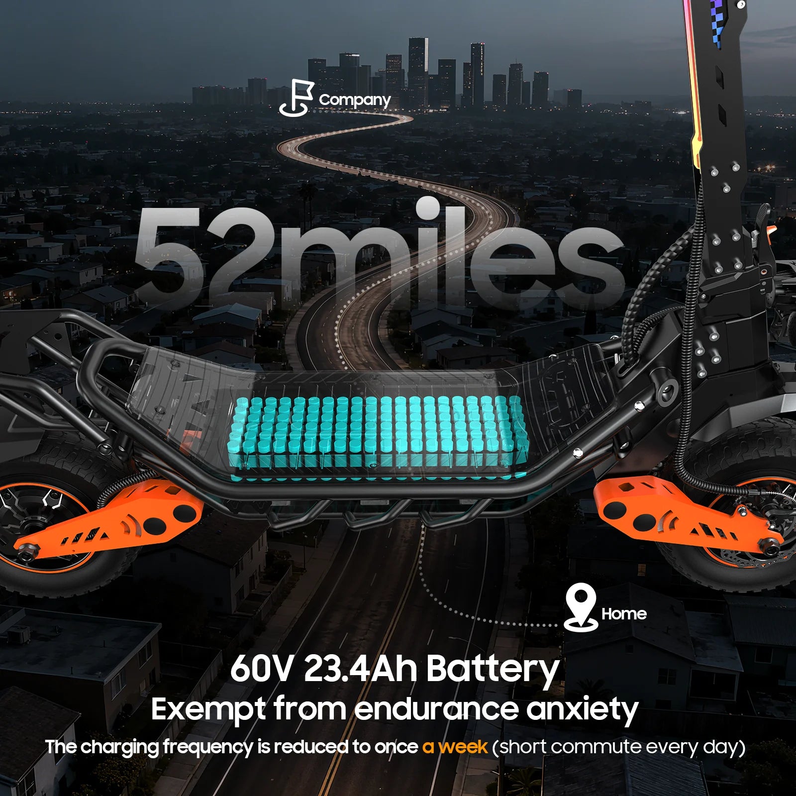 TOFUN TF7 Ultra Electric Scooter 60V 23.4Ah Max Speed 70km/h 75km Range 12'' Tire Dual Shock Absorbing Folding EScooter Adults