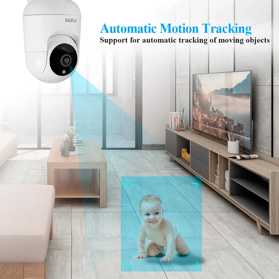 Fuers 4K 8MP Tuya Smart Wifi Camera Automatic Tracking AI Human Detection Surveillance Wireless IP Camera Security Protection