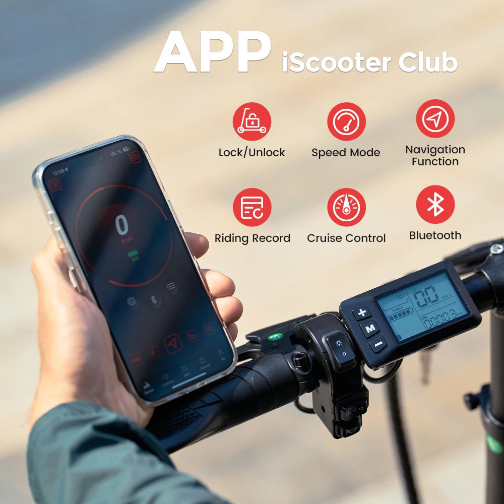 iScooter F7 48V 1000W E-Scooter 45km/h 72km Range App Control 16" All-Terrain Tires Foldable Rear Basket Perfect Grocery Helper