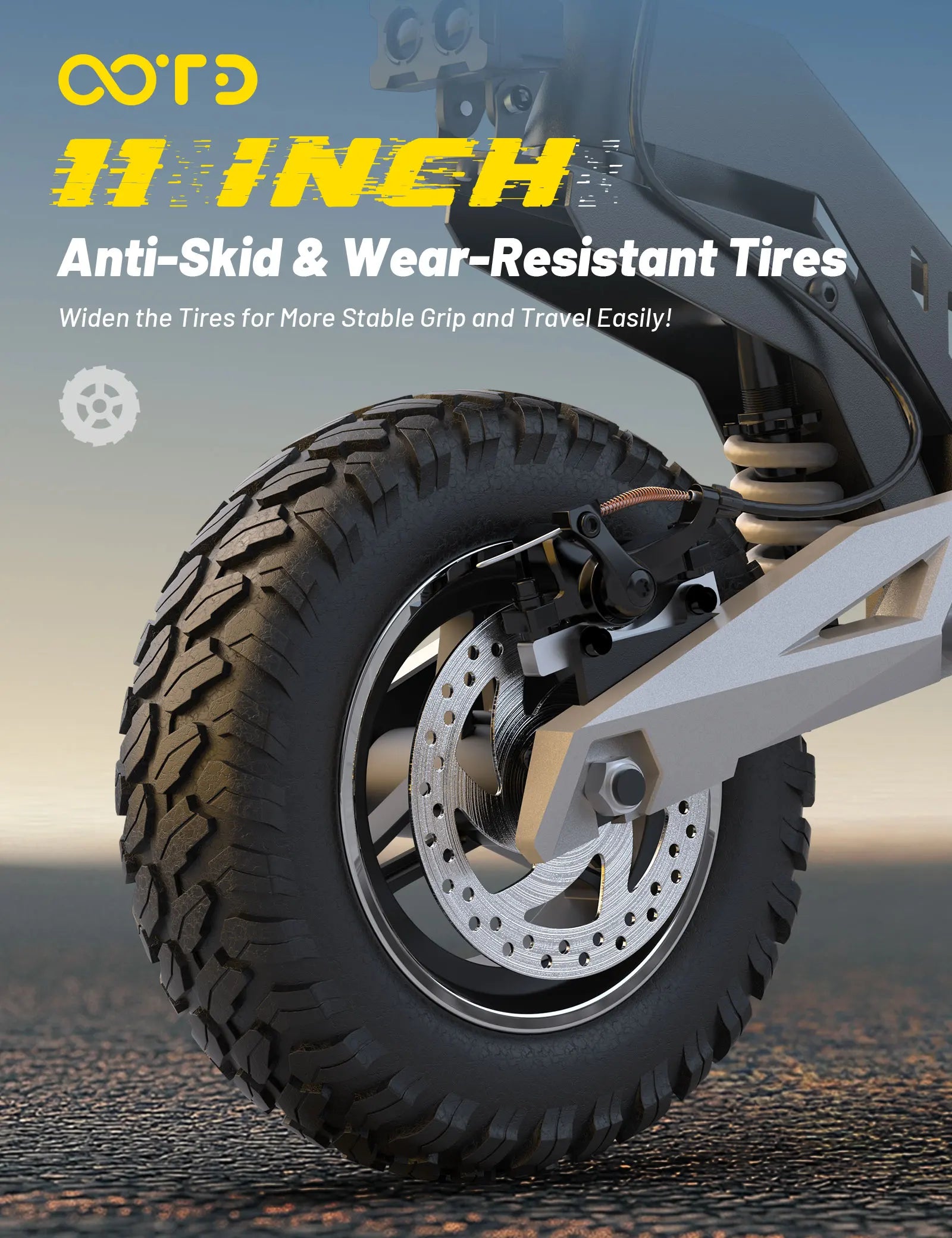 OOTD T10 900W Peak Motor E-Scooter 48V18Ah Battery Front and Rear Disc Brakes Electric Scooter 11-inch tires Scooters Electric