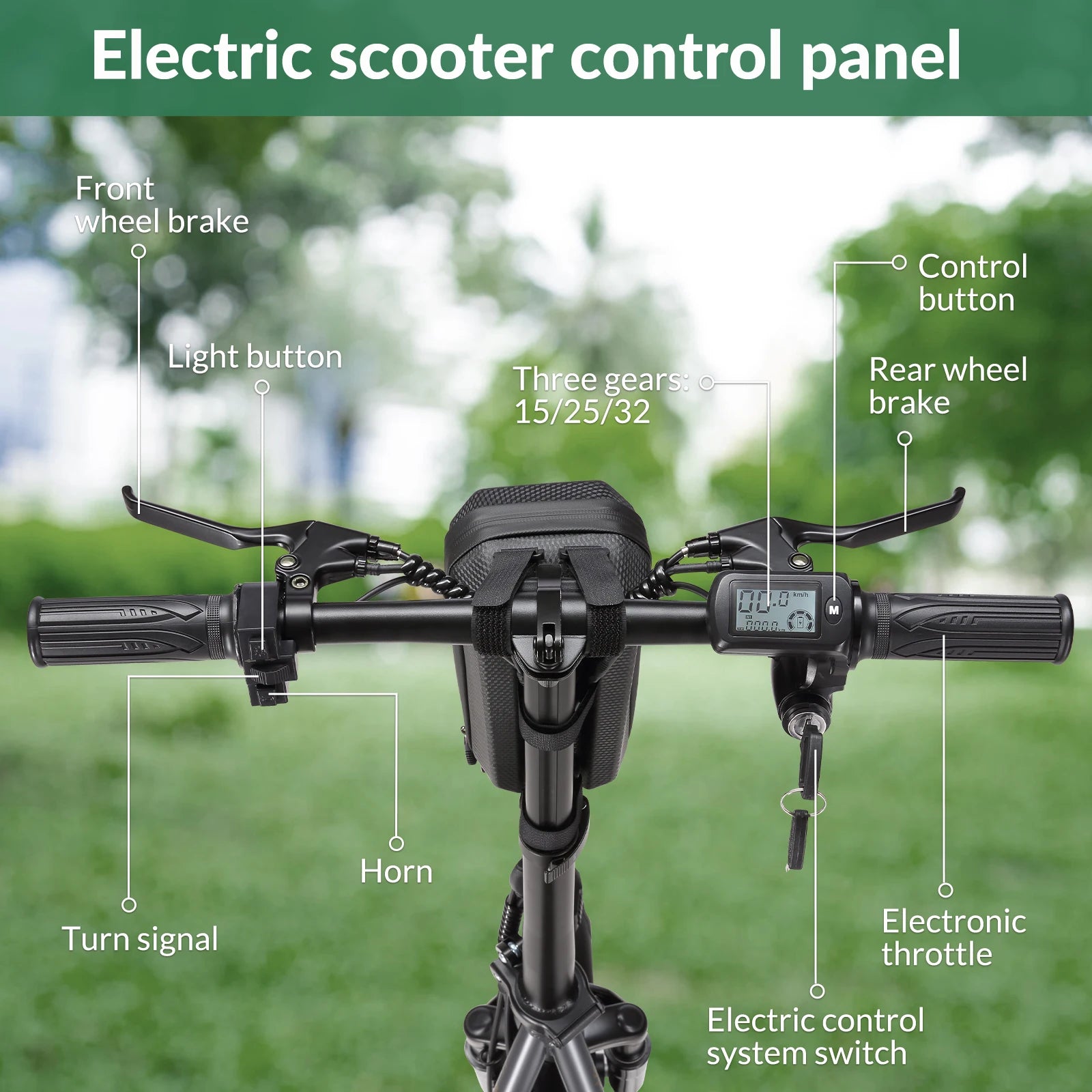 K14 Electric Scooter 500W Peak Motor, 14'' Tires,36V 15.6Ah Battery,32km/h Max Speed,50-60km Range,350W Rated Motor, Disc Brakes